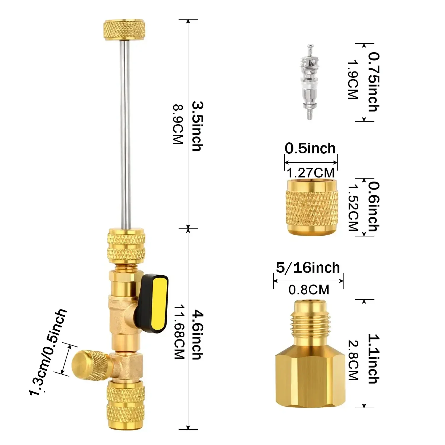 Valve Core Remover Installer Kit with Dual Size 1/4