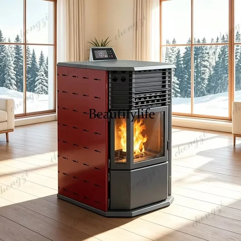 L181  Household winter pellet heating furnace Household indoor intelligent fuel burning European smokeless heating furnace