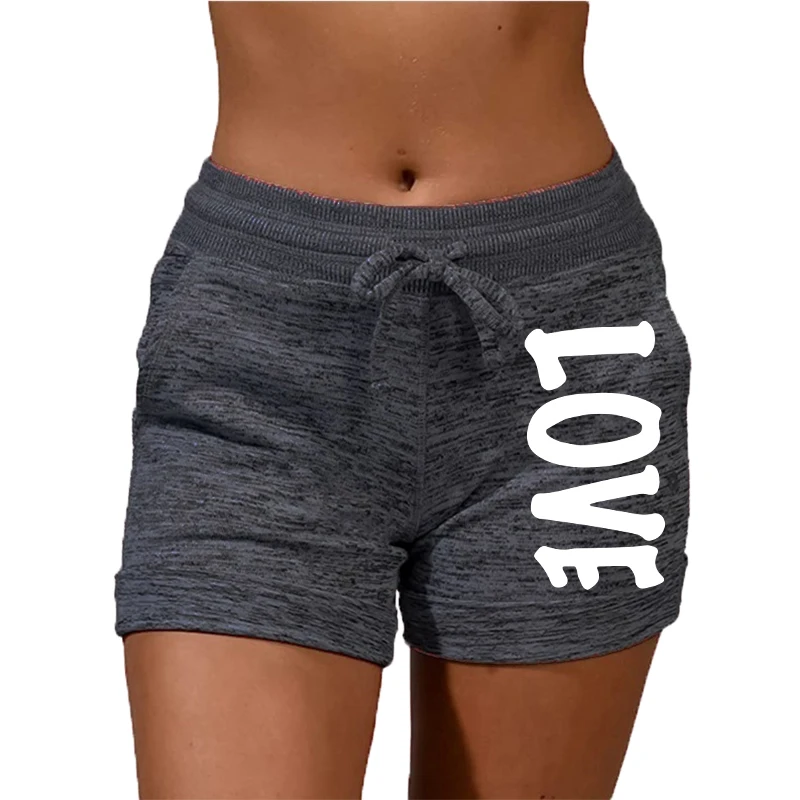 Sommers horts Damen bedruckte schnell trocknende Shorts Shorts Damen Casual Sports und Fitness Shorts hoch taillierte Kordel zug