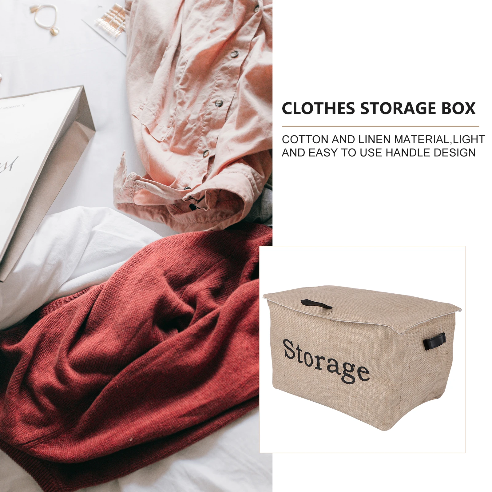 

Clear Bin Cotton Storage Box Wardrobe ganizer Stackable Brown Linen Underwear Jute EVA Canvas Foldable