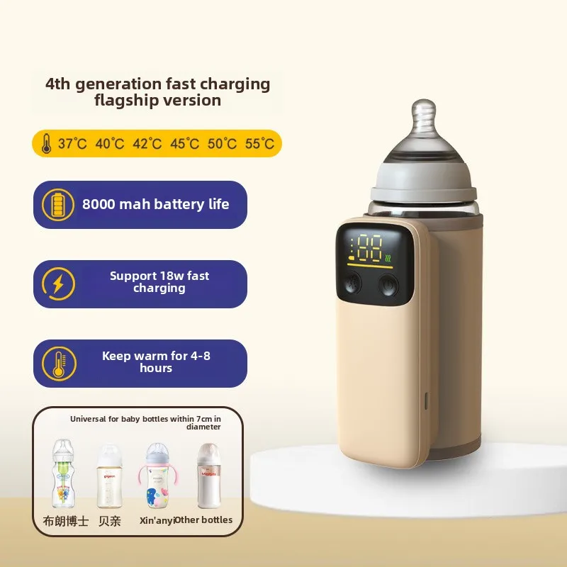 Manicotto thermos per bottiglia riscaldante wireless per latte caldo invernale e scaldabiberon USB portatile per artefatto di latte notturno