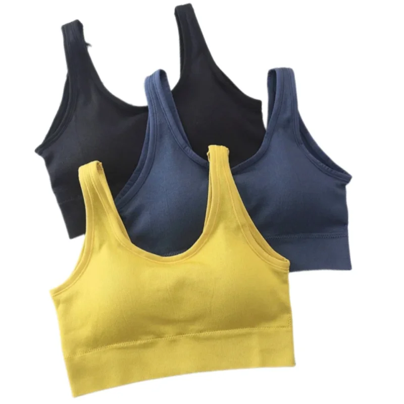 Women Tank Crop Top Seamless Underwear Female Sexy Crop Top Lingerie Sport Cropped Top Removable Cups V Back Padded Camisole