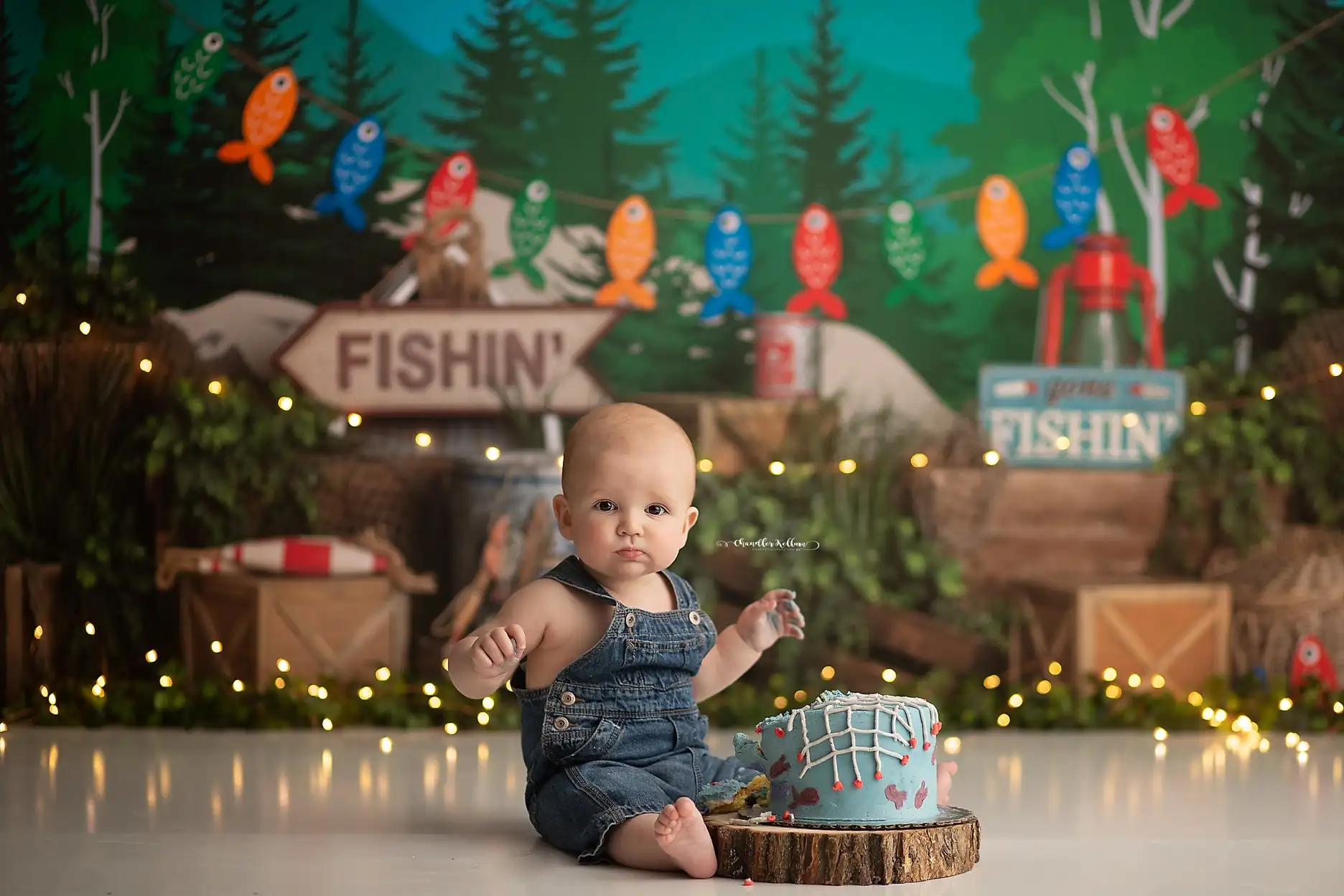 Hooked On Fishing Photography Backdrop Kids Baby Cake Smash Photocall Decors Child Boys Adult Birthday Studio Backgrounds