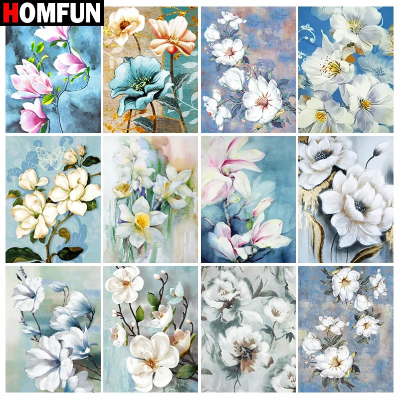 

Алмазная живопись HOMFUN, вышивка крестиком «пейзаж с цветком» 5D, алмазная вышивка «сделай сам», полная квадратная/круглая картина