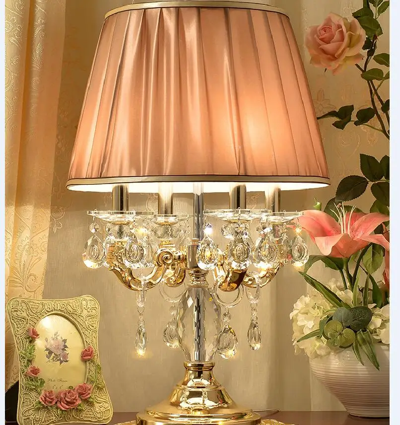 Crystal Table Lamps K9 Crystal Table Lamp D40cm H67cm Candle Style Crystal Lamp Lighting Bedroom Bedside Lamp Luxury Table Lamp