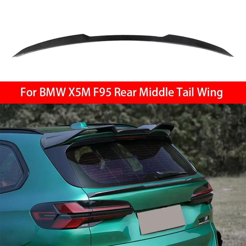 

For Bmw X5M F95 Rear Middle Tail Wing Rear Case Cover Line Lee Case Cover Spoiler Tail Fin Carbon Fiber Car Trim Kit