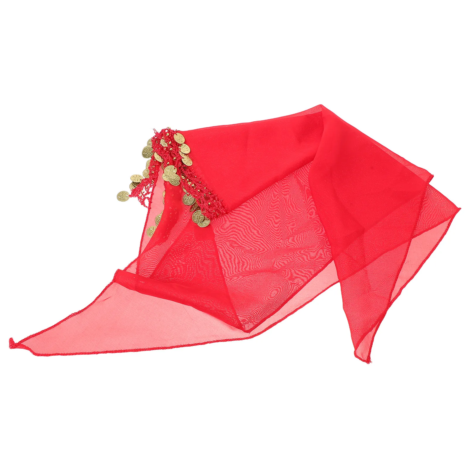 Red Coin Headpiece Scarf Women Tribal Belly Dance Headwear Ethnic Festival Accessory Indian Dance Costume Hair Bandana Bohemian