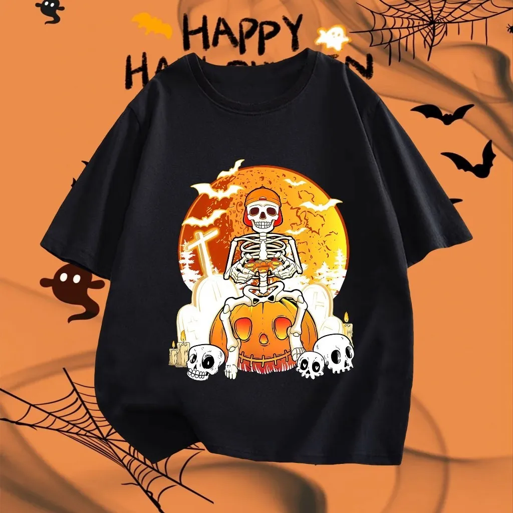 

3D Print Skeleton Ghost Men's T-shirt Halloween Pumpkin Graphic Tees Summer Casual O-Neck Short Sleeve Tops Street Men Clothing