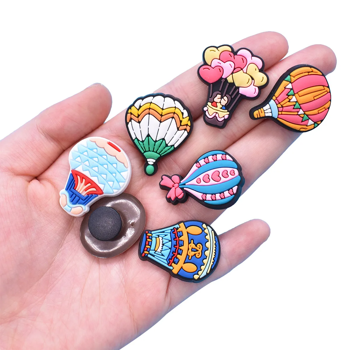 1-13Pcs Cartoon Hot Air Balloon PVC Shoe Charms for Croc Accessories Pins Clogs Sandal Buckle Shoe Decoration Fits Kids Gifts