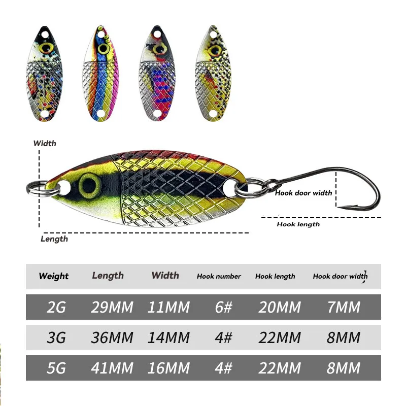 5 PCS/Set  Metal Jig Bazooka Simulated fish Scales Spoon Spinner Wobbler Bait Set with Tackle Box Kit  Pike Bass Fishing Lure