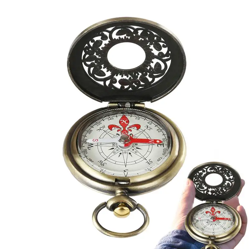 Compass Hiking Survival Nautical Camping Tool Vintage Camping Hiking Small Brass Nautical Compass Pocket Compass Survival Tool