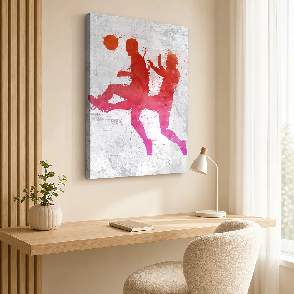 Soccer Player Painted Canvas Poster Personalized Photo Sports Portrait Wall Paintings Decoration for Bedroom Gym Ready to Hang