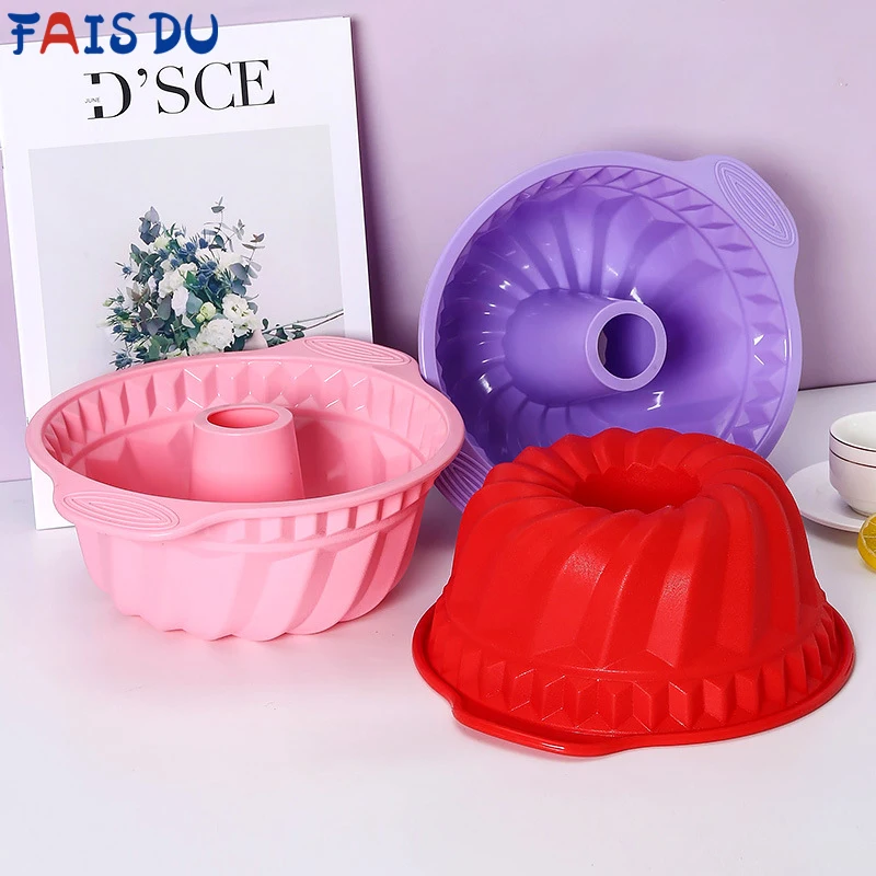 FAIS DU 3D Shape Silicone Cake Mold DIY Pastry Baking Tools for Cake Pan Kitchen Fluted Tube Pan Bakeware Cake Decorating Tool