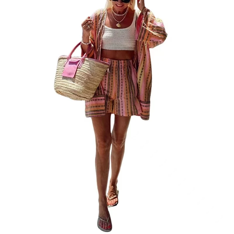 Faionable Printed Loose Top And orts Set Women's Autumn 2024 Two-Piece Suit Long Sve Crew Ne ort Pants