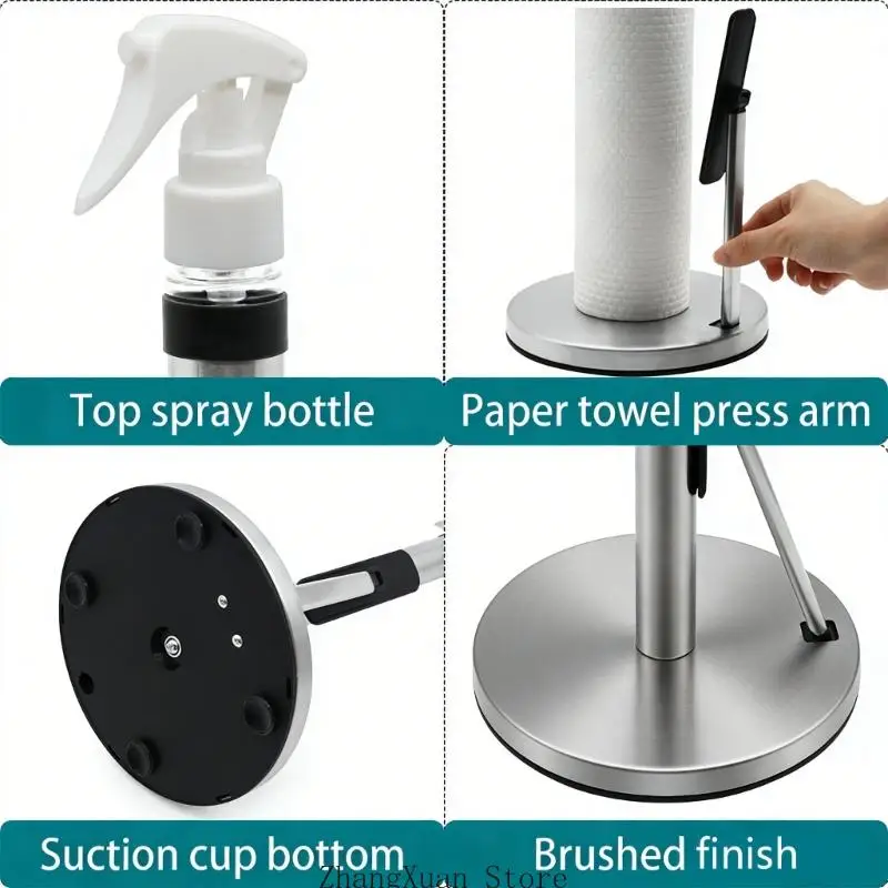 Flexible multiple Purpose Paper Towel Support And Cleaning Bottle Stand For Small Areas 3XUF