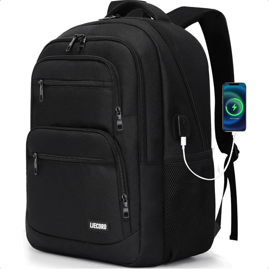 

Backpack for Men School Backpack for Boys Teens 15.6 inch Laptop Back Pack with USB Charging Port Backpacks for School Busin Wo