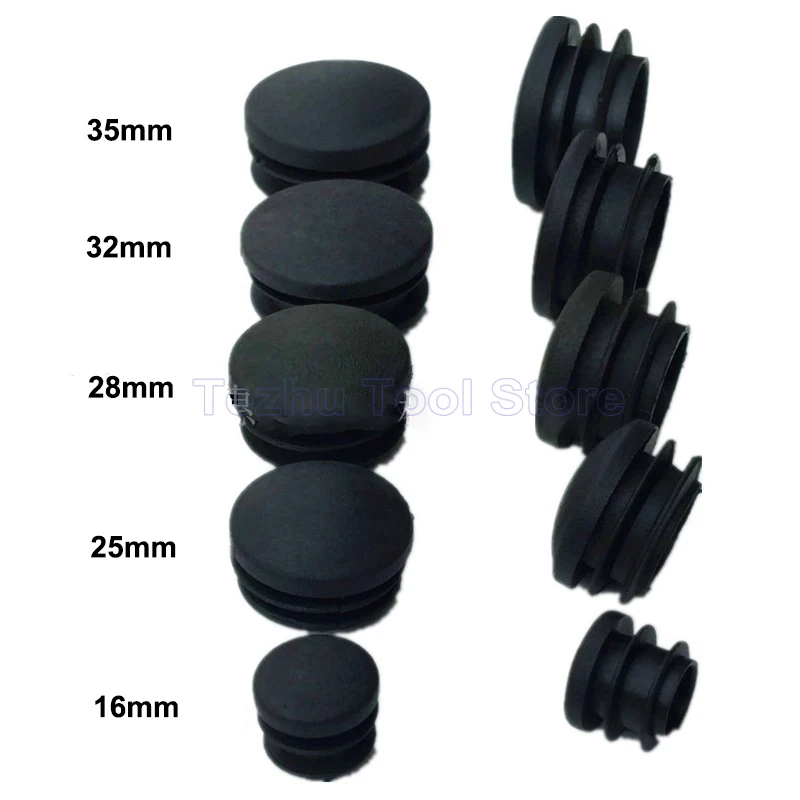 Arc Plastic Blanking End Cap 16mm 25mm 28mm 32mm 35mm Chair Table Feet Cap Tube Pipe Insert Plug Decorative Dust Cover