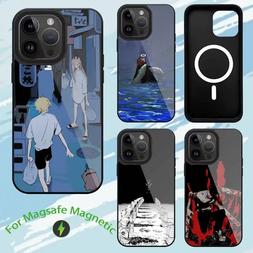 

C-Chainsaw M-Man A-Anime Phone Case For iPhone17,16,15,14,13,12,11,Plus,Pro,Max For Magsafe Wireless Charging cover