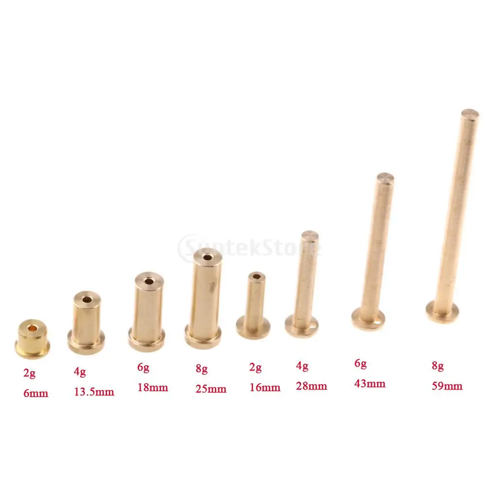 8Pcs Premium Brass Golf Shaft Tip Plug Swing Weight Accessories