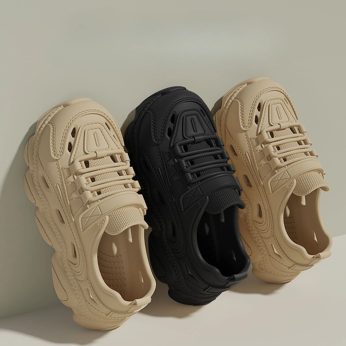 Punta cerrada Trekking deportes con plataforma hombre adulto sandalias venta verano uso diario transpirable Eva Casual comprar zapatos con agujeros para hombres