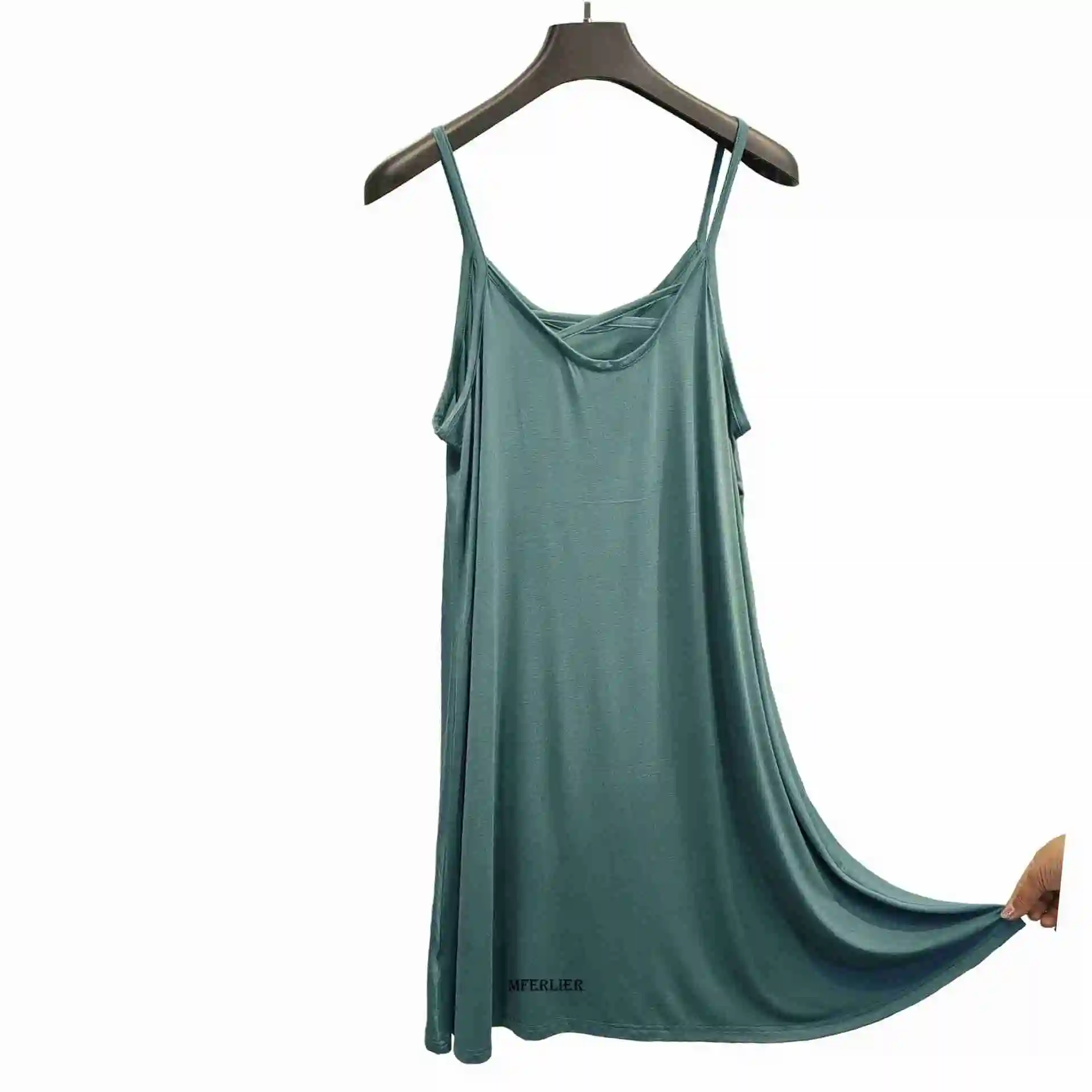 Vestido largo de verano sin mangas para mujer, vestido de talla grande 8XL, 150kg, con tirantes, Modal, Color liso, para el hogar