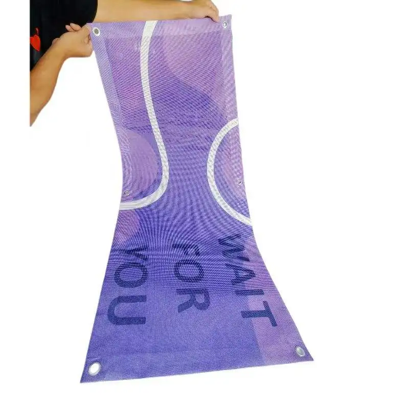 Custom Print Roadside Banner Outdoor Events Sport Breeze Crowd Control Vinyl Mesh Barrier Barricade Fence Cover Banner