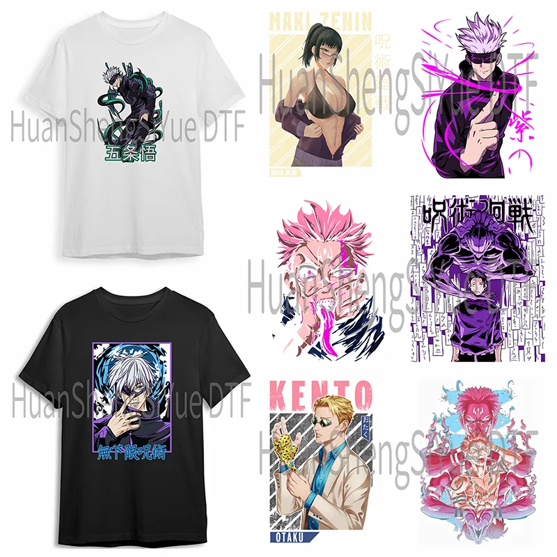 Japanese Anime Ironing Sticker Clothes DTF Fashion T-shirt Hoodie DIY Jacket Patch Hot Paste Paper