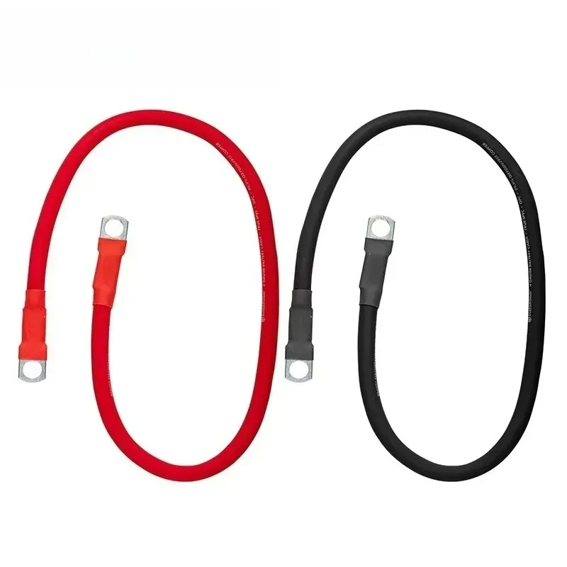 

50 см проволока из ПВХ, многожильный красный медный сердечник, луженый наконечник с клеммами, набор соединительных кабелей инвертора для батареи GlbBattery 6AWG