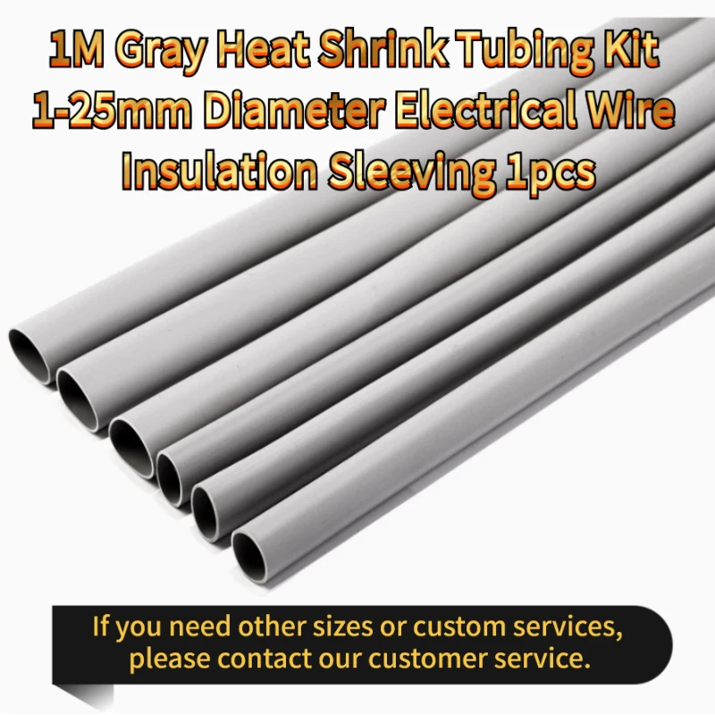 1M Gray Heat Shrink Tube 1-25mm Electrical Wire Insulation Wrap 1pcs