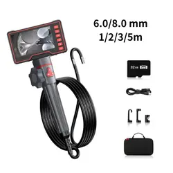 Steering Endoscope Camera 5m 3m 1m HD 1080P 6MM/8.0MM Steering Industrial Borescope Camera for Car Engine Sewer Inspection