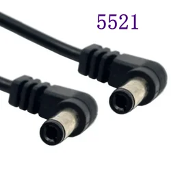 90 Degree Double Elbow DC Power 5.5 x 2.1mm Male to 5.5 2.1/2.5mm Male Plug Cable Right Angled 90 Degree