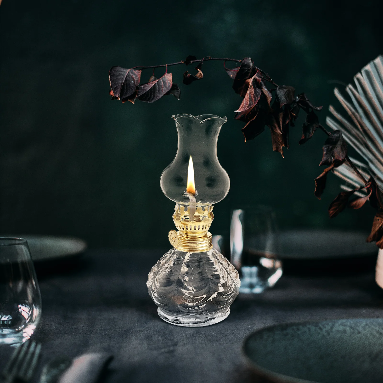 

Oil Lantern Indoor Decorative Lamps Heart Shape Lanterns Glass for Use