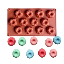 12 Cavity Spiral Cake Silicone Donuts Molds Reusable Non Stick Chocolate Doughnut Muffins Mould DIY Baking Tray Tools