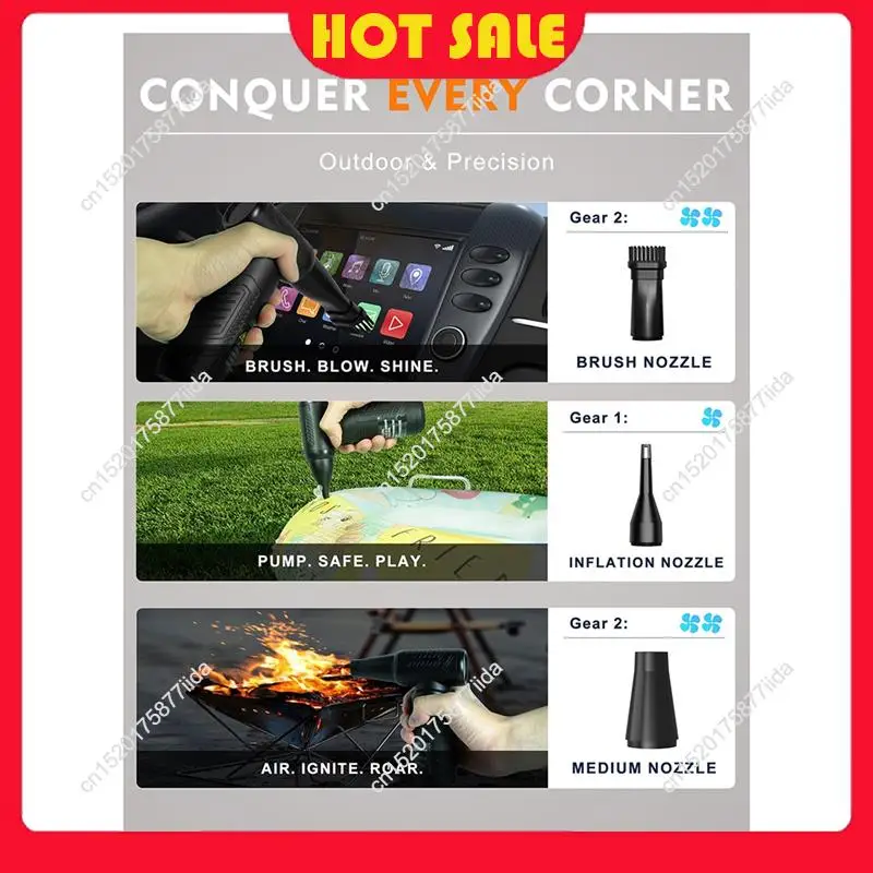 

Игольчатый пылесос со сжатым воздухом, беспроводной вентилятор емкостью 130 000 об/мин, 3-скоростная регулируемая электрическая воздушная тряпка для клавиатуры, компьютера, автомобиля, дома