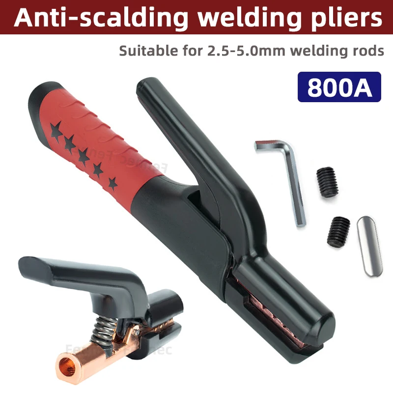 Electric Welding Pliers 800A Heavy Duty Welding Electrode Holder Copper Electrode Clamp Holding Plier All Copper Anti-scalding