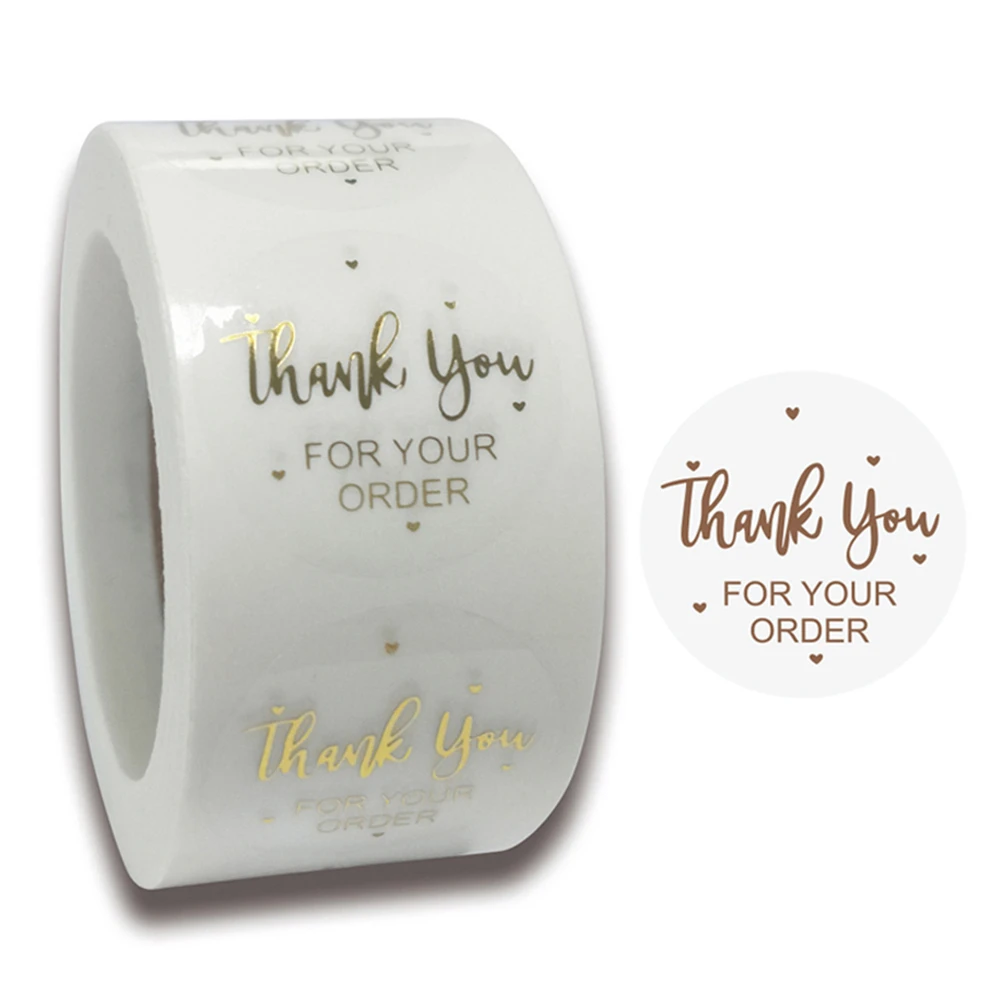 500pcs/roll Thank You For Your Purchase Sticker Seal Label My Small Business Handmade Package Stationery Sticker Gift Scrapbook