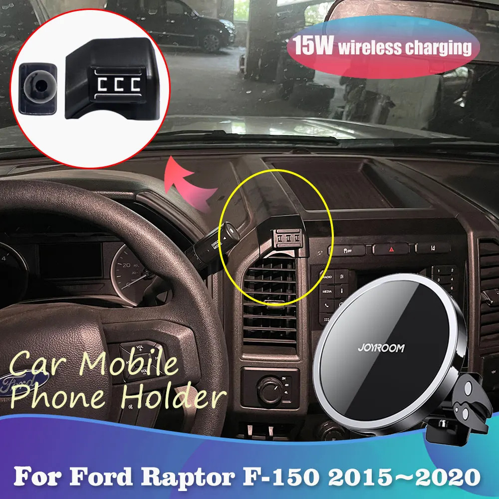 Soporte de teléfono para Ford Raptor F-150 F150 Serie F Lobo, soporte magnético de Clip, inalámbrico, accesorios de carga rápida, iPhone, 2015 ~ 2020 2016 2017 2018 2019