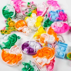 10Pcs Colorful Bunny Rabbit Egg Mini Pop Keychain Sensory Finger Fidget Toy for Kids Birthday Easter Party Favors Pinata Fillers