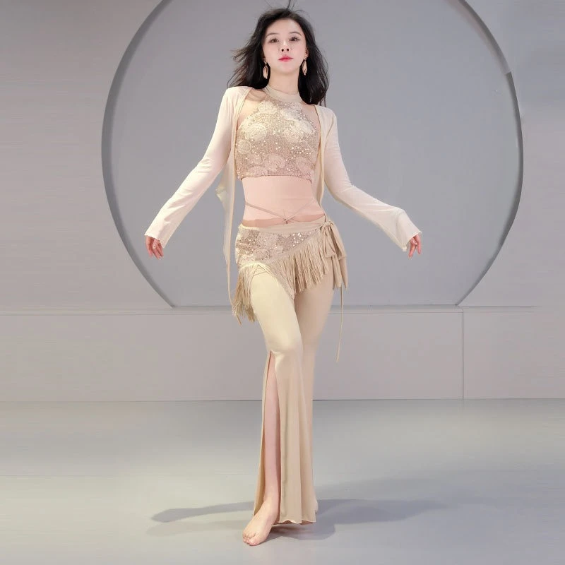 Fata sexy paillettes fiore 3D vestito di danza del ventre danza orientale pratica performance gruppo usura