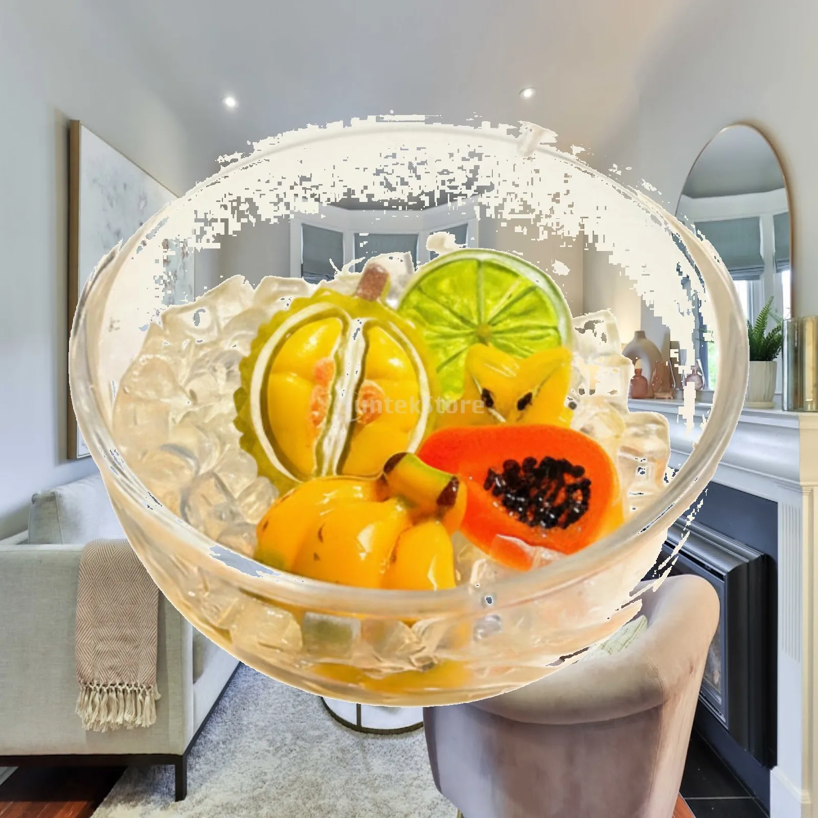 Realistic Fruit Fridge Magnet Toy Mini Resin Refrigerator Sticker for Office Locker Kitchen Decorations
