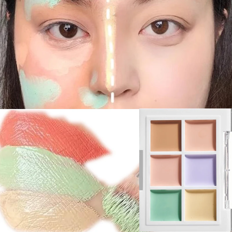 Moisturizing Multicolor Concealer Palette Cream Cover Dark Circles Acne Marks Law Lines Cream Base Full Coverage Face Cosmetics