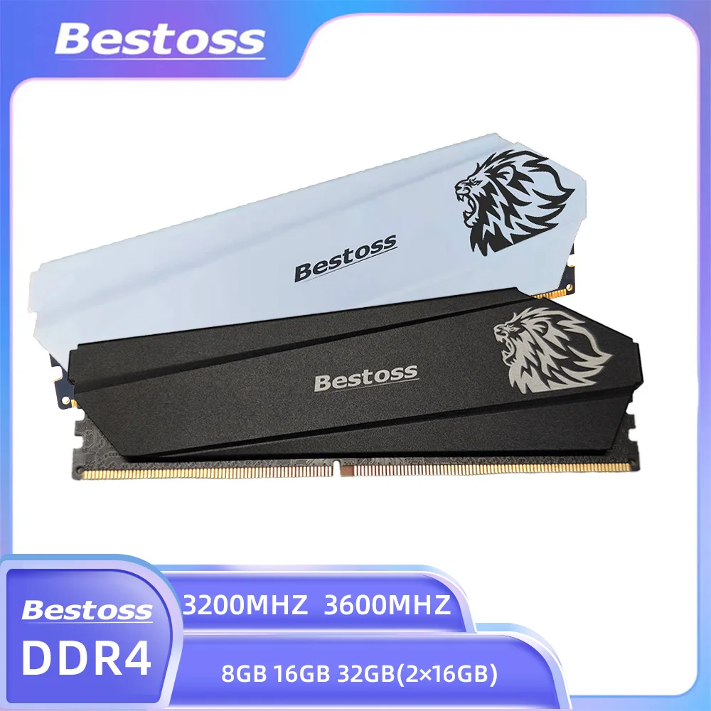 Bestoss DDR4 RAM 3200MHz 3600MHz 8GB 16GB 32GB Desktop RAM 1.2V DIMM 288Pin DDR4 memoria PC