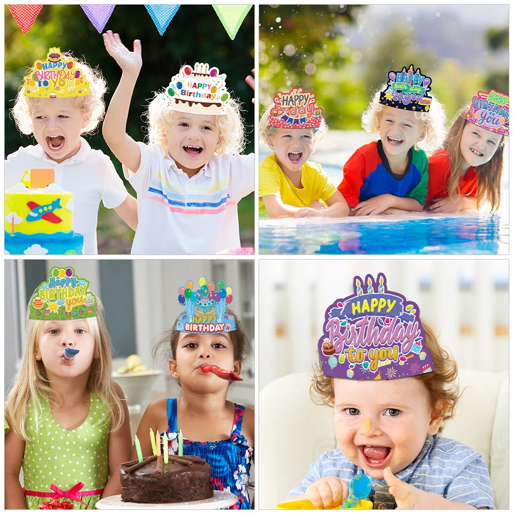 

12Pcs Birthday Crown Paper Hats Party Crowns Hats for Birthday Celebration Decoration Photo Props