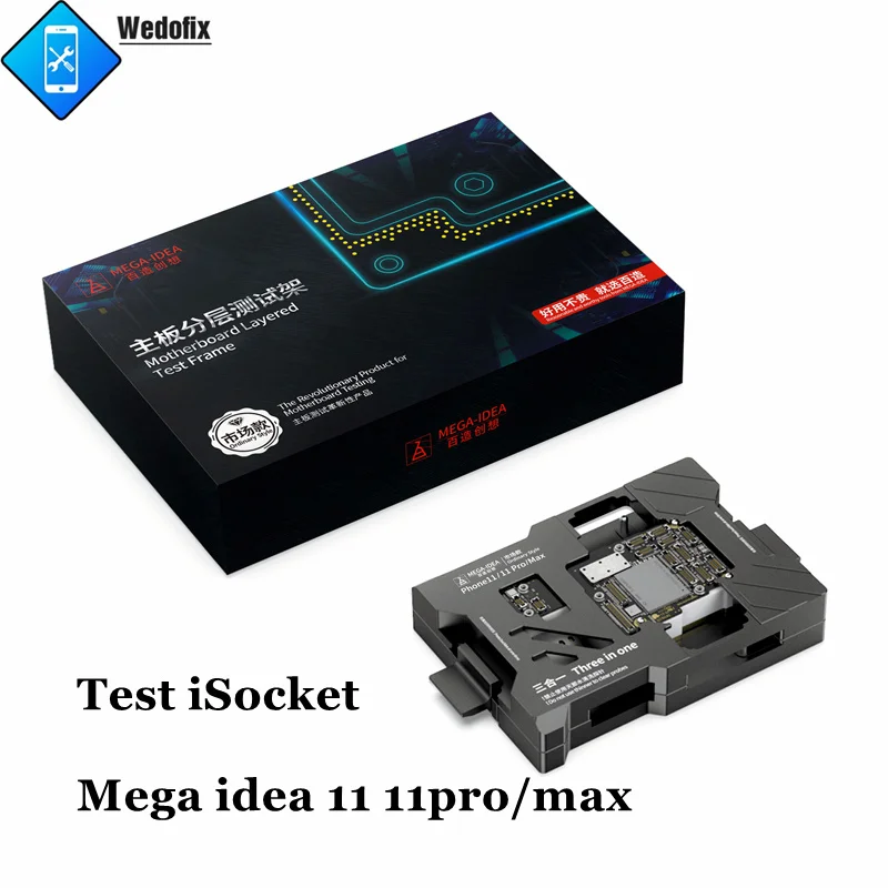 MEGA-IDEA iSocket Phone Motherboard Test Fixture Logic Board Test Socket Layered Testing Frame for iPhone 14 13 12 11 X Repair