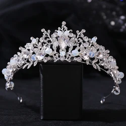 Quality Flower Crystal Crown for Girls Small Tiaras Headdress Prom Wedding Dress Hair Jewelry Bridal Party Accessories