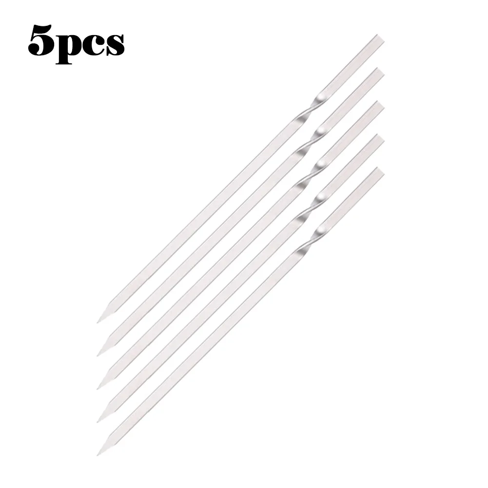 

Part Barbecue Skewers Titanium Useful Professional Sticks 5PCS BBQ Barbecue Skewers Flat Functional Grilling Kabob Outdoor