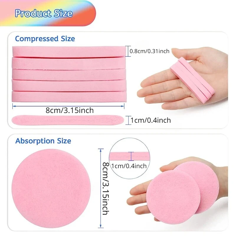 Compressed Cleansing Sponge Household Makeup Removal Beauty Exfoliation Sponge Soft Absorbent Portable Travel Cleaning Tool