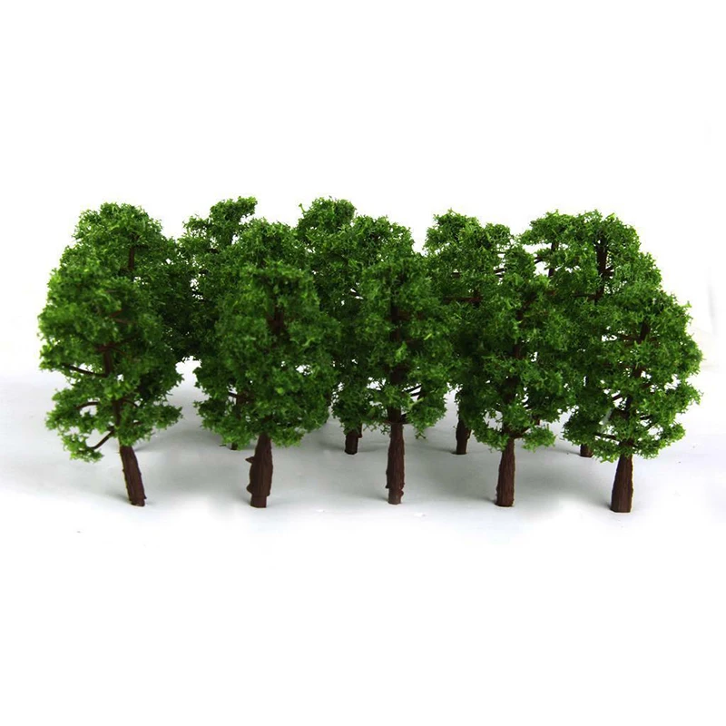 20Pcs 8CM Mini Model Trees Micro Landscape Decor Train Layout Accessories DIY Plastic Model Scenery Railroad Decoration