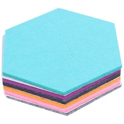 Set Of 6 Hexagon Felt Pin Board Self Adhesive Bulletin Memo Photo Cork Boards Colorful Foam Wall Decorative Tiles With 6 Pushpin