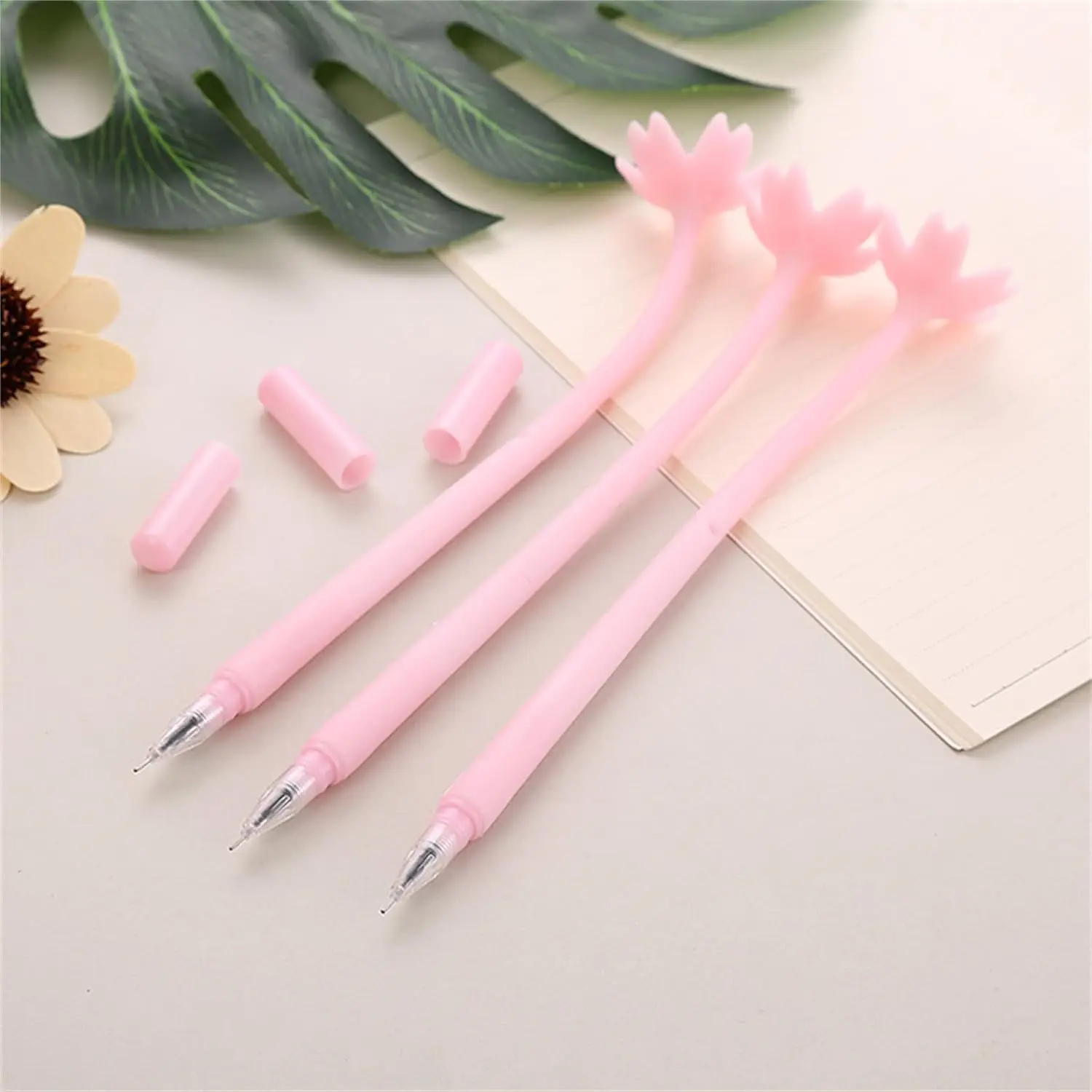 Imagem -04 - Cute Pink Flower Writing Gel Canetas Grupo 0.5 mm Fun Kawaii Bulk Crianças Escritório Material Escolar Ferramentas de Escrita Volta às Aulas 24 Pcs